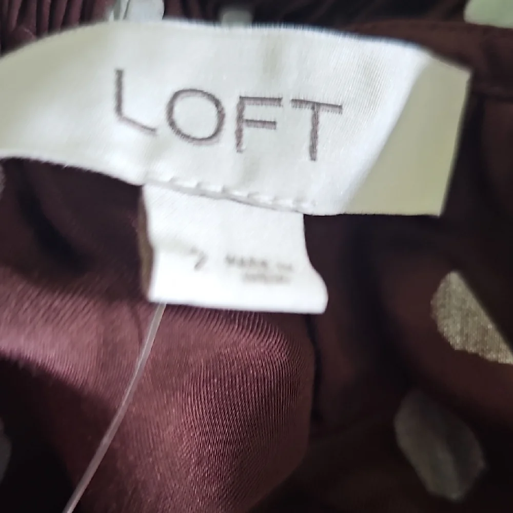 LOFT Brown and White Polka Dot Womens Dress - Picture 8 of 9